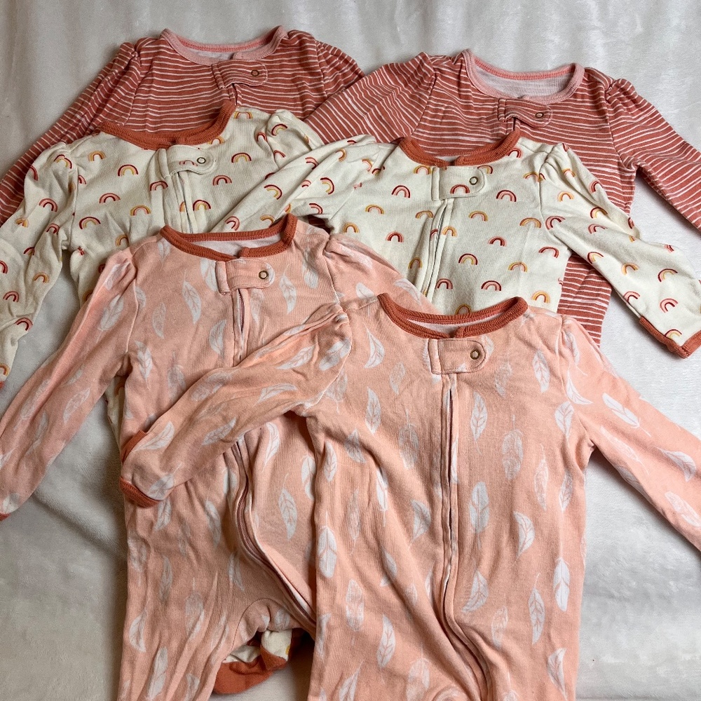 Cloud Island Baby Girls' Zip-Up Sleep N' Play with cuff
